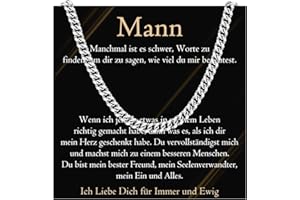 PDTU Geschenke für Männer, Edelstahlkette Liebes Geschenke für Mann Ehemann Freund Papa Bonus Papa Werdender Papa Bruder Sohn, Halskette Herren Geschenk zum Jahrestag Geburtstag