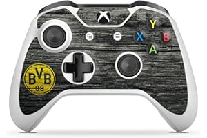 DeinDesign Skin kompatibel mit Microsoft Xbox One S Folie Sticker Borussia Dortmund BVB Holzoptik