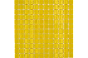 CONWIRE Mosaico per piscina in vetro riciclato, giallo lucido, da parete, per pavimento, cucina, bagno, doccia, 1 tappetino