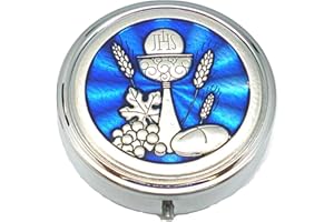 DELL'ARTE Articoli Religiosi portarosario portapillole 5,2cm smaltato Prima Comunione