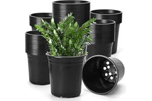 STORMSHOPPING 50Pack 1 Gallon Flexible Plant Nursery Pots, 16 cm Diameter Soft Plastic Seedling Pots, Seed Starting Pot Flower Plant Container for Succulents, Cuttings, Transplanting Seedlings - Black