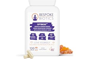 BESPOKE BIOTICS Boswellia Serrata 5600mg 120 Capsules (V) OPTIBOSS Strong Anti-inflammatory & Joint Support, Lung, Skin & Gut. Indian Frankincense Vegan Made in The UK to high GMP Standards