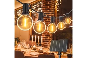 GLUROO Catena Luminosa Esterno Solare, 24M Luci da Esterno Giardino Dimmerabili con 4 modalità di illuminazione,40+2 Lampadine,Impermeabile Luci Esterno Catena Luminosa per Natale Terrazzo