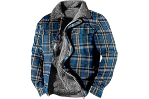 BTBDYDH Chemises rembourrées pour hommes Veste rembourrée hommes Veste de bûcheron rembourrée en flanelle à carreaux Sherpa Lumberjack Chemise à carreaux thermique Manteau de parka décontracté pour hommes