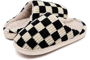 Guyarns House Slippers for Women,Fuzzy Mens Slippers,Casual House Shoes Memory Foam Womens Slippers Outdoor Indoor Warm Plush Bedroom Shoes with Faux Fur Lining