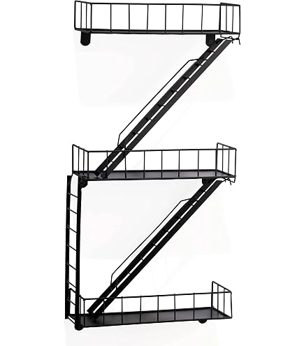 Fire Escape Wandregal – New York Design, 3 Ebenen, Metall, Verstellbar, Für Wohnzimmer & Schlafzimmer