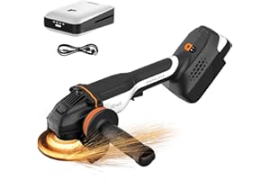 Litheli Brushless Cordless Angle Grinder, 125mm, 20V, 2500/8500RPM, Grinder Tool with 4.0Ah Battery, for Grinding, Cutting, Brushing and Sanding of Various Materials