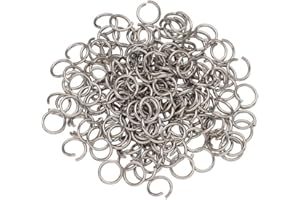 Craftdady 1000Pcs Stainless Steel Open Jump Rings 9mm Round 1.2mm Thick Tiny Connector Rings for Jewelry Making