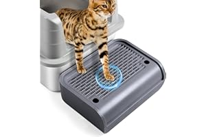 Bartuke Rampe d'escalier en Plastique pour Chat, pédale de Filtre à litière pour Chatons et Vieux Chats, Robot autonettoyant Automatique pour litière de Chat (Gris foncé)