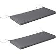 Outsunny Lot De 2 Coussins De Chaise De Jardin 45x45 Cm - Gris Foncé Déhoussables