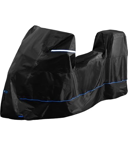 Telo Coprimoto Impermeabile Universale Per Scooter E Moto, Taglia L 232x100x125cm, Nylon Idrorepellente Con Cuciture Rinforzate E Orli Elastici - Blu/Grigio