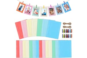 BSTHP Paper Photo Frame, 20 cornici per foto di carta, cornice per foto in carta colorata per fai da te, decorazione da parete, fai da te e creatività