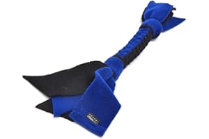 DogDirect London, DOG TUG TOY Tugger Tug Chase Rope SMALL: 45cm/17in, LARGE: 75cm/29in, Soft plaited Flexible FLEECE DOG TOYS Ideal FOR TRAINING, PUPPY PLAY, HAND MADE (Small, Black-blue) KS6