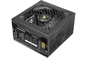 Mars Gaming MPB1000PSI, Fuente Alimentación Full Modular ATX 1000W, 10 Años Seguridad, 80Plus Gold 90%, Ventilador SI 14cm, Tecnología AI2-RPM, DC-DC y SMD, ATX 3.1 y PCIe 5.1, Conector 12V 2x6, Negro