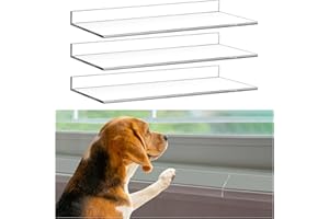 Wenqik 3 Pcs Total Length 35.5'' x 5.25'' Width x 0.12 Thick Clear Pet Window Sill Protector from Dog Cat Scratching Transparent Protection Against Dog Claw Chewing Slobbering Window Cover Guard