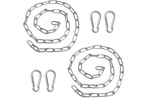 QIQN Kette 304 Edelstahl Metall Ketten 2Meter Ø3mm Rundstahlkette mit Karabiner für Schaukeln Hängesessel Sandsäcke Blumentöpfe Vogelkäfig Schatten Segel Zaun Haustier Hundekette Billboard Ornaments DIY