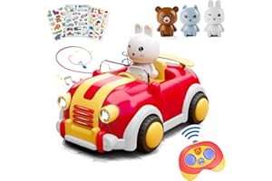 Anby families Voiture Télécommandée avec Musique et Lumière,Cartoon Voiture Jouet,3+ Ans Fille Garçon,Cadeaux d'anniversaire pour Enfants…
