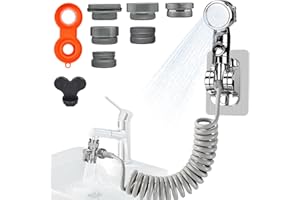 ECHOBUY Handbrause für Waschbecken mit Schlauch 3M, Duschkopf mit Stoppfunktion Waschbeckenbrause mit Schlauch, Duschkopfhalter und Wasserhahnspender, Waschbeckendusche für Bad Waschen der Haare Waschbeckens