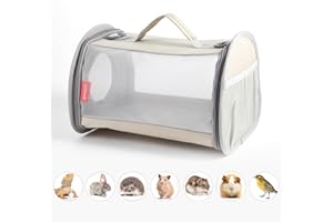 MISYUE Guinea Pig Carrier Bag, Portable Small Animal Carrier, Breathable & Perspective Design, Travel Pouch for Various Small Pets (small carrier bag)