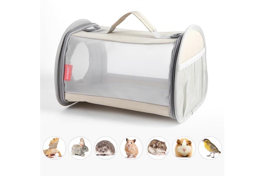 Guinea Pig Carrier Bag, Portable Small Animal Carrier, Breathable & Perspective Design, Travel Pouch for Various Small Pets (small carrier bag)