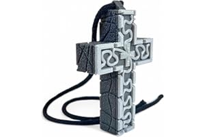 KAJAWIS Collier Croix Squid Game avec Compartiment Secret – Pendentif Mystérieux, Bijou Secret, Style Survival, Cadeau pour Fans de Série, Accessoire Cosplay, Croix Graphite-Argent