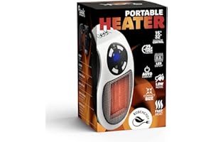 WeGeek ELECTRONICS, calentador eléctrico de infrarrojos con conexión directa a la toma y calentamiento rápido. 500W, apagado automático, temporizador, máximo silencio. el color blanco