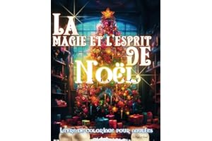 La magie et l'esprit de Noël Livre de coloriage pour adultes: Cahier de coloriage adulte 38 pages de coloriage relaxant sur le monde fantastique et ... conscience idée cadeau fêtes de fin d'année