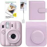 Instax Mini 13 Fotoğraf Makinesi Deri &Ccedil;anta Alb&uuml;m Kıska&ccedil; ve 20'li Film Hediye Seti (Candy Pink)