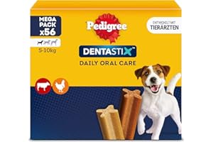 Pedigree DentaStix Hundesnack für kleine Hunde (5-10kg), Zahnpflege-Snack mit Huhn und Rind, 1 Packung je 56 Stück (1 x 880 g)