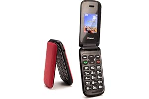 TTSIMS TTfone TT140 Flip O2 Téléphone Portable Pay As You Go Rouge