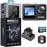 AKASO Brave 7 LE Action Cam 4k30FPS 20MP con Scheda di Memoria U3 da 64GB IPX7 Impermeabile EIS Fotocamera Touch Screen Doppi