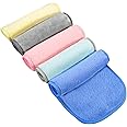 5 Pack Make Up Remover Cloth, 15.75 * 7.87in Flannel Face Cloth Face Wipes for Make Up Removing (Yellow+Mint Green+Blue+Coral Pink+Grey)