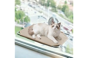LORESJOY Hamac Chat Fenetre, Hamac pour Chat Pliable, Lit de Fenêtre avec Ventouses Puissantes, Supporte Jusqu'à 20kg, Bain de Soleil, Lit pour Animaux de Compagnie
