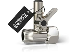 smardy Absperrventil Edelstahl Absperrhahn Push Fitting Adapter T-Stück 3/8x3/8x1/4" zum Anschluss von 2 Geräten für SbS Kühlschrank Osmoseanlage Wasserfilter, Wasseranschlussadapter mit Dichtung