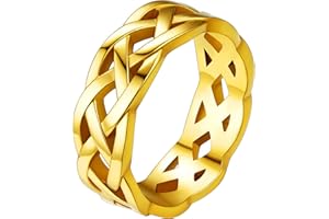 FaithHeart Bague Triquetra Homme Femme,Anneau Bande Celtique Celte Taille 54-72,Bijoux Fantaisie Cadeau Noel Anniversaire pour Femmes Enfant Filles