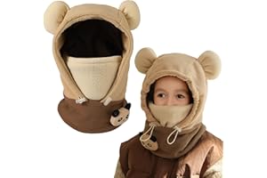 AYPOW Cagoule d'hiver Thermique Enfants, Cagoule Enfant Polaire Tour de Cou Chapeau Hiver Chaud Cache Cou Cache Oreilles Bonnet Ski Balaclava Animal, Enfant Cagoule Hiver Bonnet Garçon Chaud Polaire