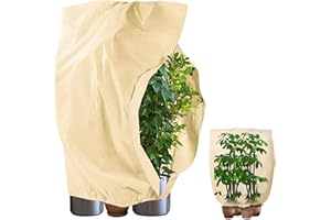 EACHEN Protection hivernale pour Plantes - Protection Contre Le Gel-Sac de Protection pour Plantes-Housse de Protection avec Fermeture éclair - Cordon de Serrage 80 g/m² - 180x120cm - pour Olivier Oleander