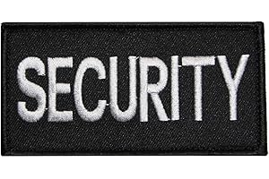 Erich Fritzsch KG Abzeichen Security Securitypatch Brust Gestickt Größe 10 x 5,2 cm Weiße Schrift auf Schwarzem Stoff