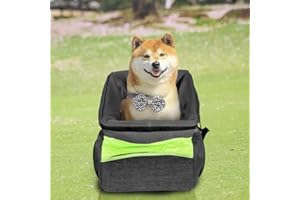 ELR Bolsa de cesta de bicicleta para mascotas para perros y gatos con correa de hombro acolchada ajustable, bolsa de transporte para mascotas y bicicletas, color negro