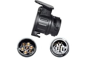 RED WOLF 13 to 7 Pin Plug Socket Trailer Electric Adaptor Converter, for Tow Caravan Towing Van Trailer Socket Converter Plug Adaptor 12V, Waterproof Heavy Duty Black