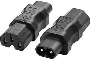 JSADZKJ C8 to C15 Power Adapter IEC 320 C8 Male to C15 Female AC Adapter Convertor 8 Figure C8 to C15 3 Prong Extension Power Adapter，for LED TV Camera Printer 2PCS