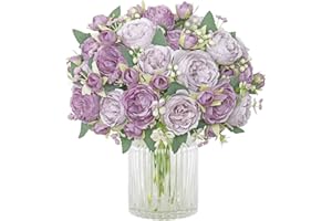 SOMYTING Ramo de peonías artificiales, ramo de peonías sintéticas, 2 paquetes de peonías de seda, peonías artificiales, ramo de peonías artificiales para boda, fiesta, centro de mesa, decoración del