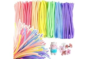 APKOL 200 Pcs Scovolini Colorati,scovolini lavoretti Ciniglia Colore Macarone,Scovolini per Lavoretti,pipe cleaners for flower set,fiori steli di ciniglia Colorati per DIY Decorazione