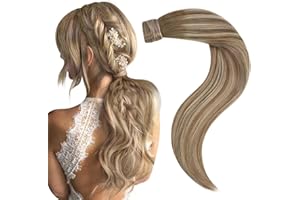 ‎EASYOUTH Easyouth Echthaar Zopf Extensions Balayage Pechschwarz Extension Echthaar Remy Pontayil Echthaar Farbe Darker Brown Mix Mittelbraun und Mittelblond 80g 50 cm #3/8/22