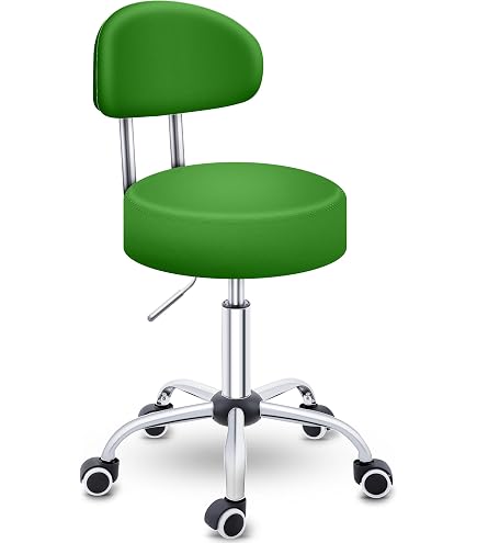 TRESKO Tabouret de Travail Tabouret à roulettes siège pivotant par 360 degrés, Rembourrage de 10 cm, de 8 Couleurs différentes (Marron
