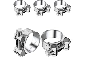 TXXATX 5 Pièces Collier Echappement 48-51 mm Collier de Serrage Inox Collier Echappement Moto pour Accessoires de Tuyaux D'échappement Tuyaux Gaines Ventilation
