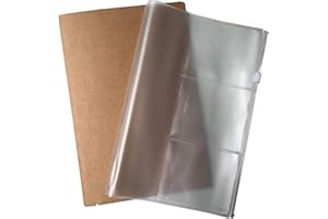 WANDERINGS Estuche con Cremallera A5 y Funda para Tarjetas de Papel Kraft para Diario de Viaje, Paquete de 2 - Para Cuaderno de Viaje Rellenable, Tamaño A5, 21 x 14 cm.