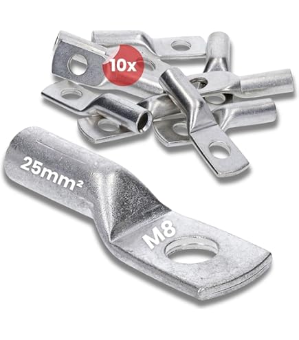 Kalitec Q16-6, 10 stuks, knijpkabelschoenen, 16 mm², M6, uniseks, doornpersing, voor meer-, fijndradige en fijndradige geleiders, kabelschoen 16 mm²