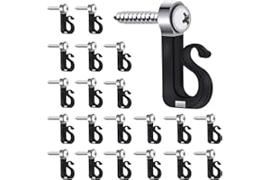 HuyxyTec Q-Hanger Screw Hooks, 20 Pack Outdoor Indoor Light Holder Hooks with Drill Bit Q-Hanger Hooks for Easy Release Outdoor LED Light String