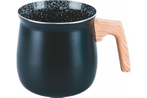 GALILEO Bollilatte in alluminio 1,3 L, rivestimento interno in ceramica, impugnatura effetto legno, SìChef